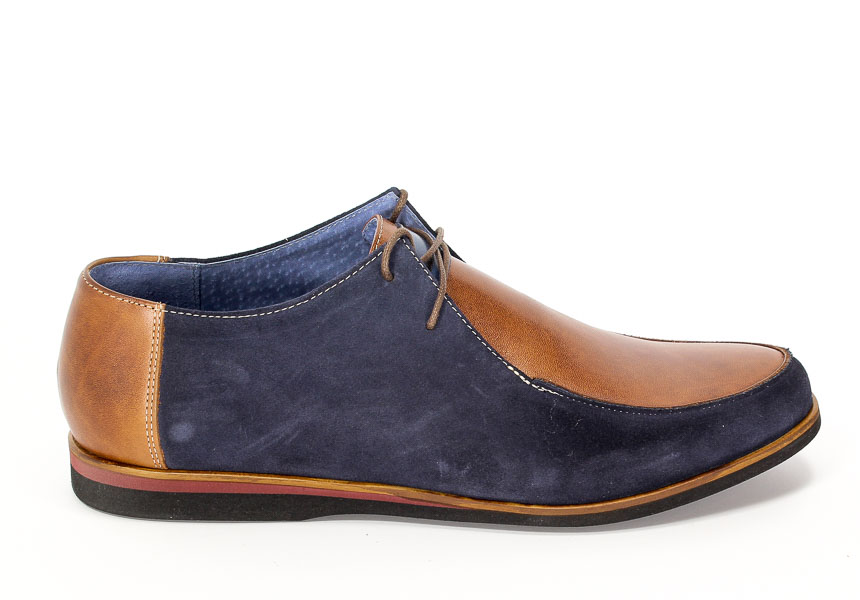 Półbuty Duo Men 713 Brąz Palony-Granat Welur