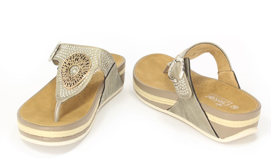 Klapki letnie Rieker V1460-62 Beige