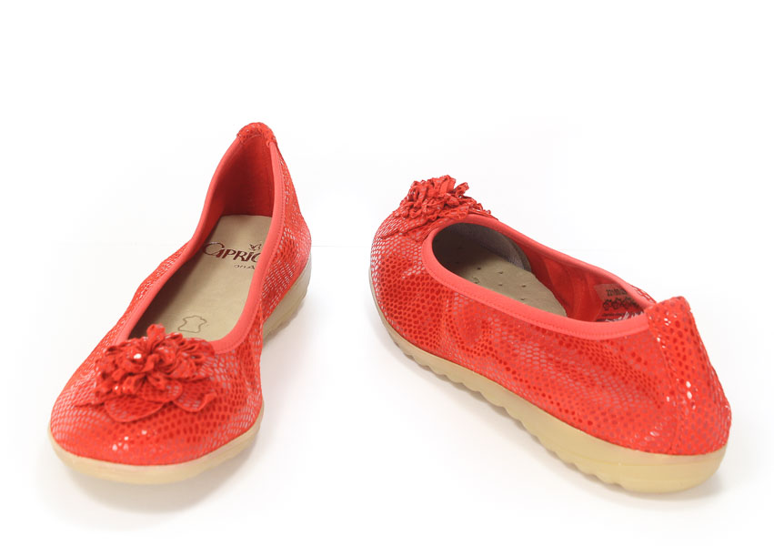 Baleriny Caprice 9-22153-28 522 Red Reptile 