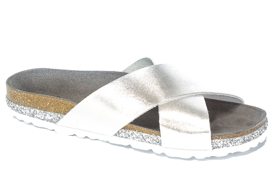 Klapki Presso 3-116927 Silver