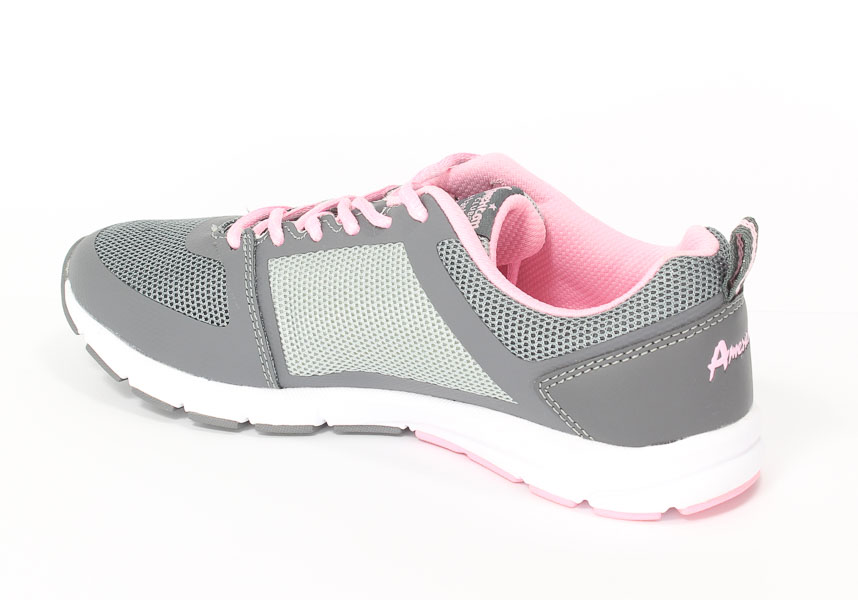 Półbuty American 201604 Grey/Pink