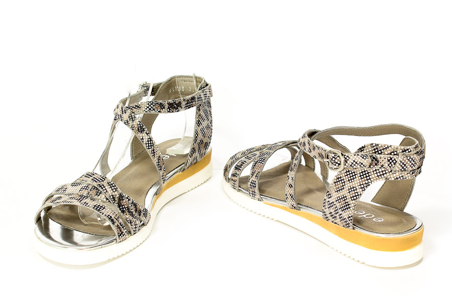 Sandały Euro Moda Ed.Sa. 2223A-S61/758/758 Srebro/Cętki