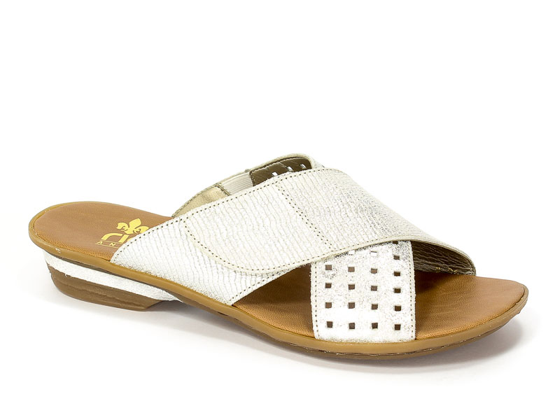 Klapki Rieker 63495-90 Silver/Platinum