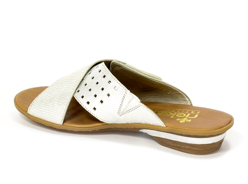 Klapki Rieker 63495-90 Silver/Platinum