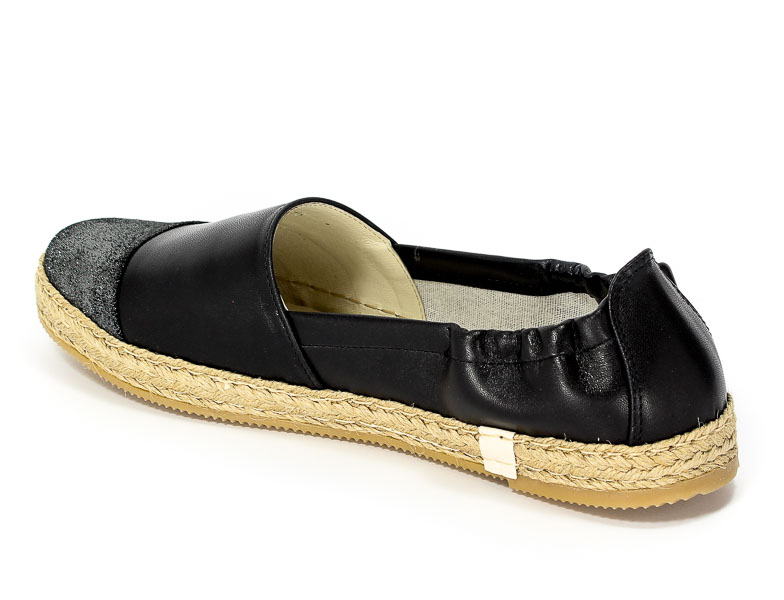 Espadryle Baldaccini 945000-J Czarny brokat+ czarny lic