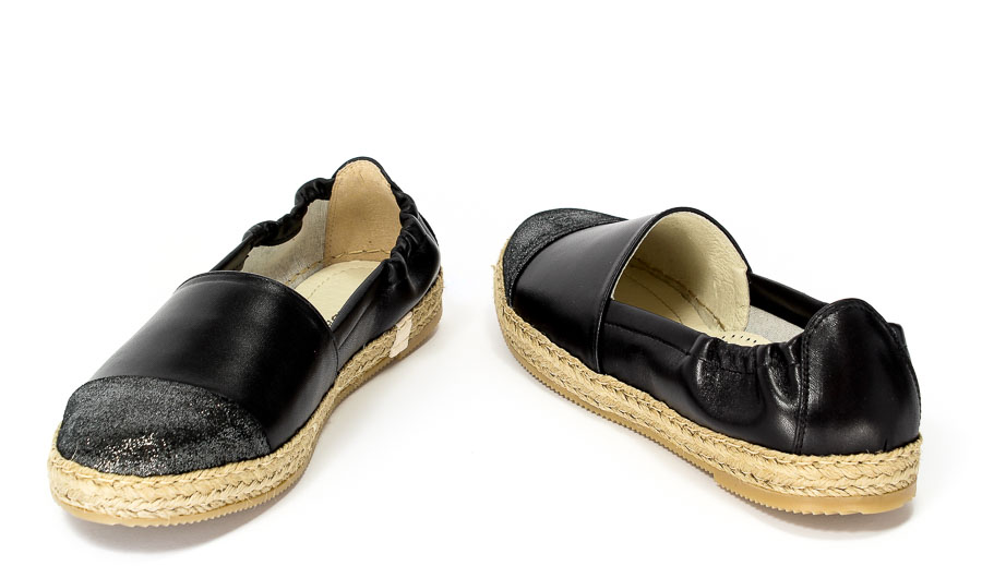 Espadryle Baldaccini 945000-J Czarny brokat+ czarny lic