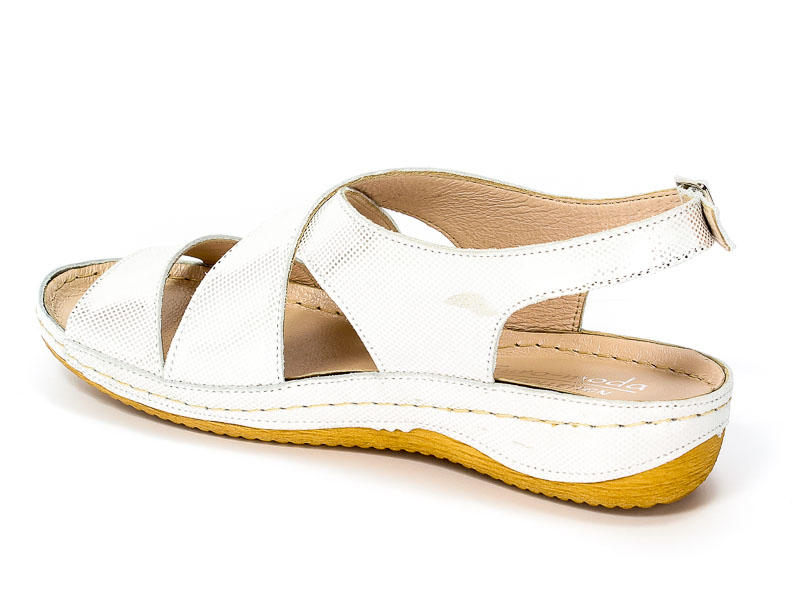 Sandały Euro Moda Tych. 573 Srebrne Kropki