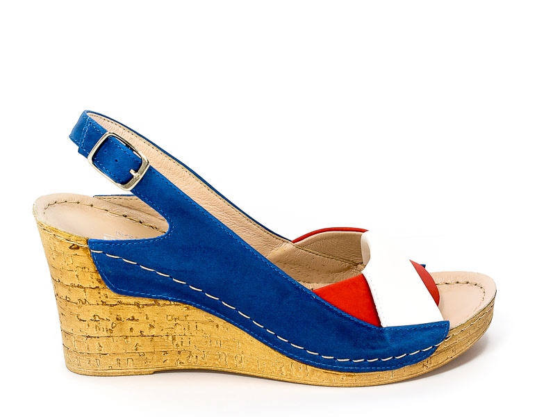 Sandały Euro Moda Tych. 564 Blu Biały Koral