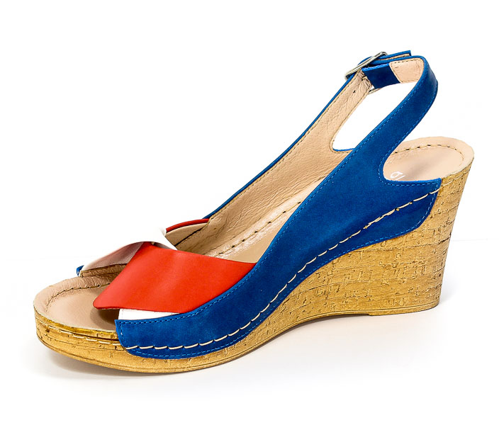 Sandały Euro Moda Tych. 564 Blu Biały Koral