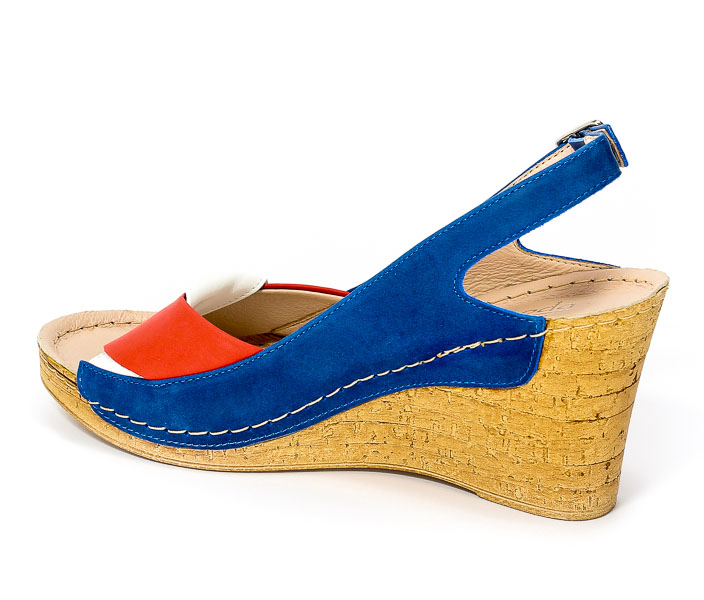 Sandały Euro Moda Tych. 564 Blu Biały Koral