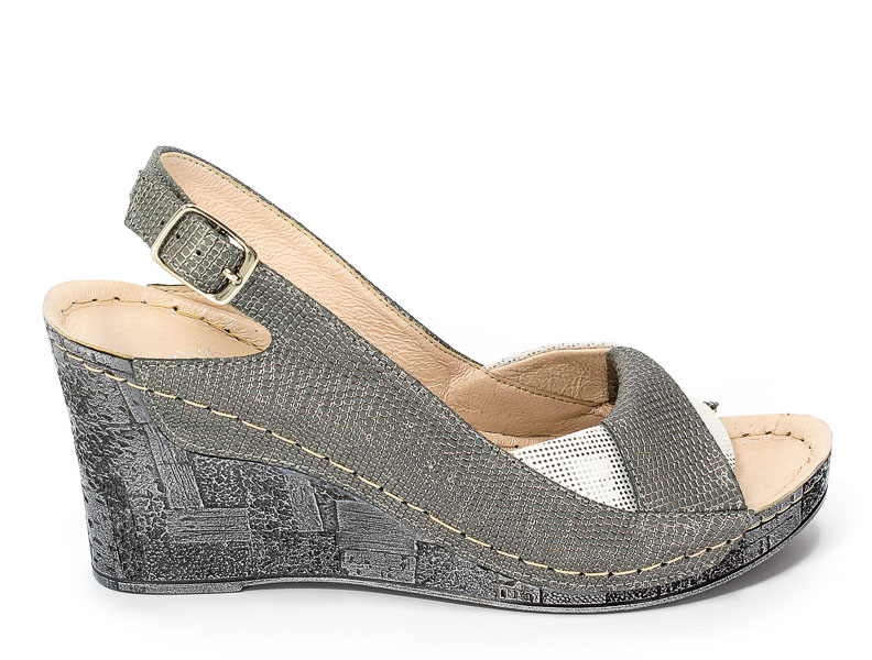 Sandały Euro Moda Tych. 564 Szaro Srebrne