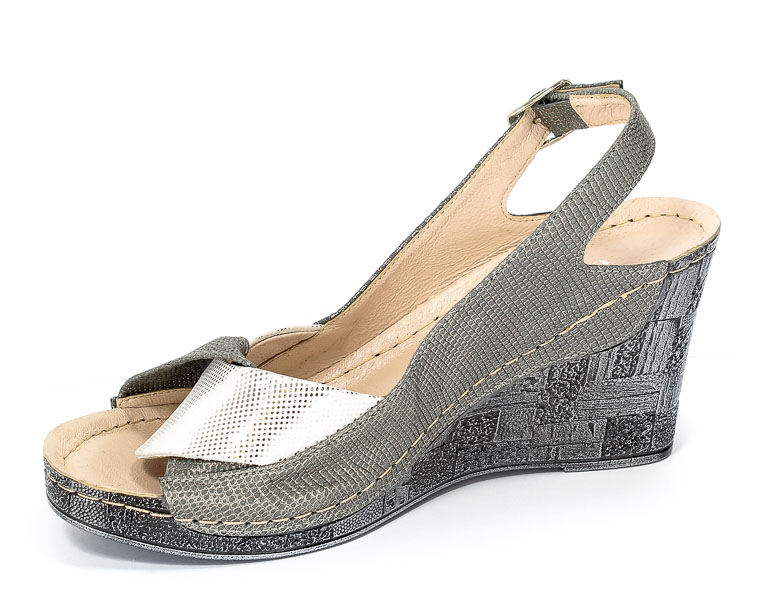 Sandały Euro Moda Tych. 564 Szaro Srebrne