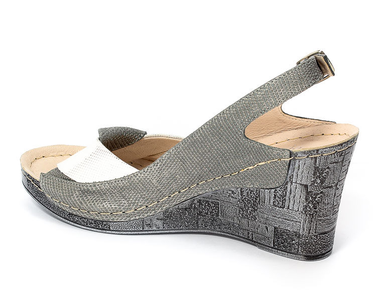 Sandały Euro Moda Tych. 564 Szaro Srebrne