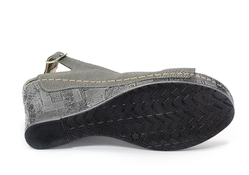 Sandały Euro Moda Tych. 564 Szaro Srebrne