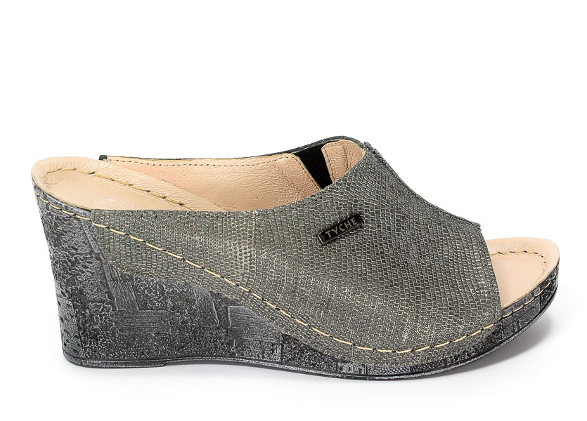 Klapki Euro Moda Tych. 581 Szaro Srebrny