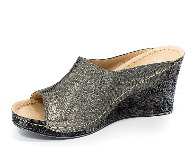 Klapki Euro Moda Tych. 581 Szaro Srebrny