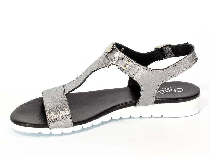 Sandały CheBello 501 Srebro Kryształ