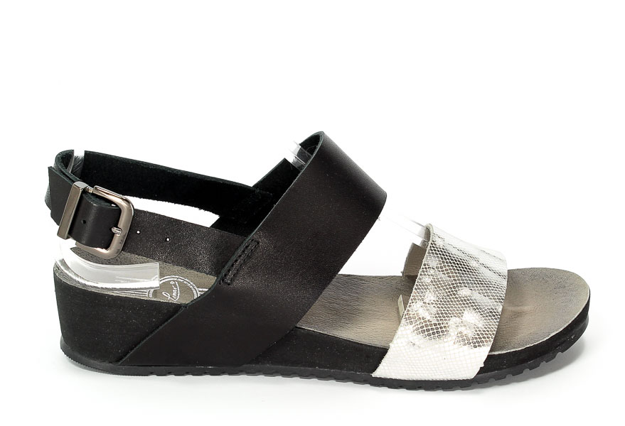 Sandały Lemar 40065 Bf.Czarny+3D Srebro