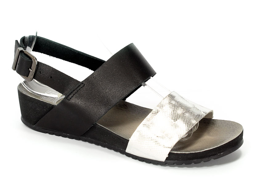 Sandały Lemar 40065 Bf.Czarny+3D Srebro