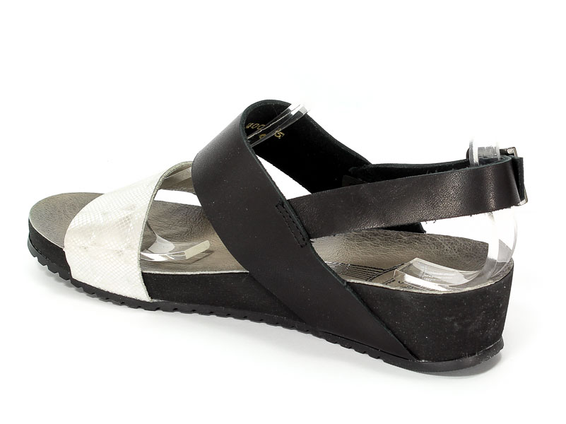 Sandały Lemar 40065 Bf.Czarny+3D Srebro