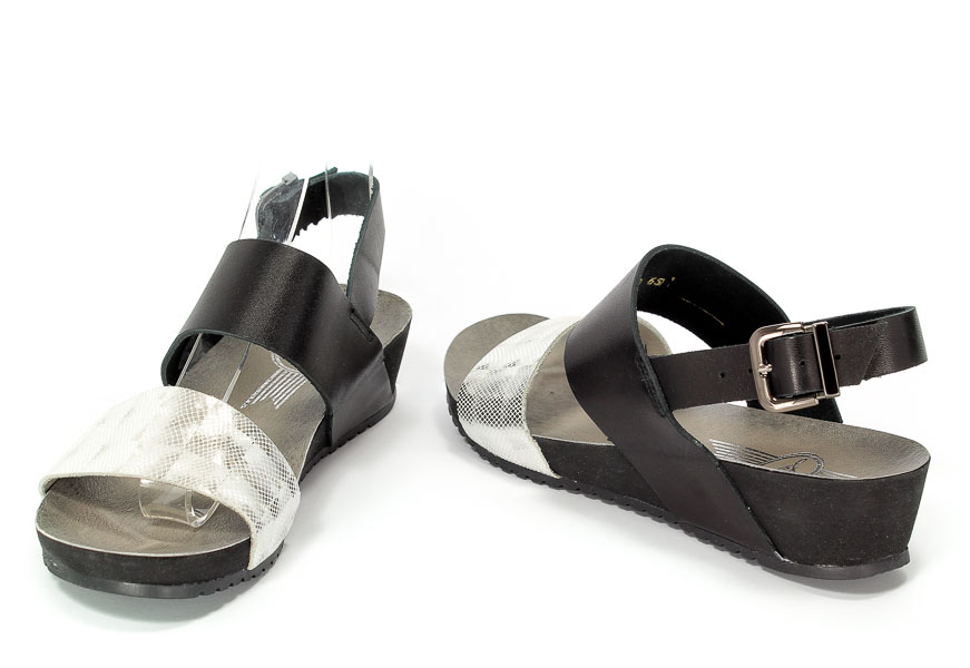 Sandały Lemar 40065 Bf.Czarny+3D Srebro