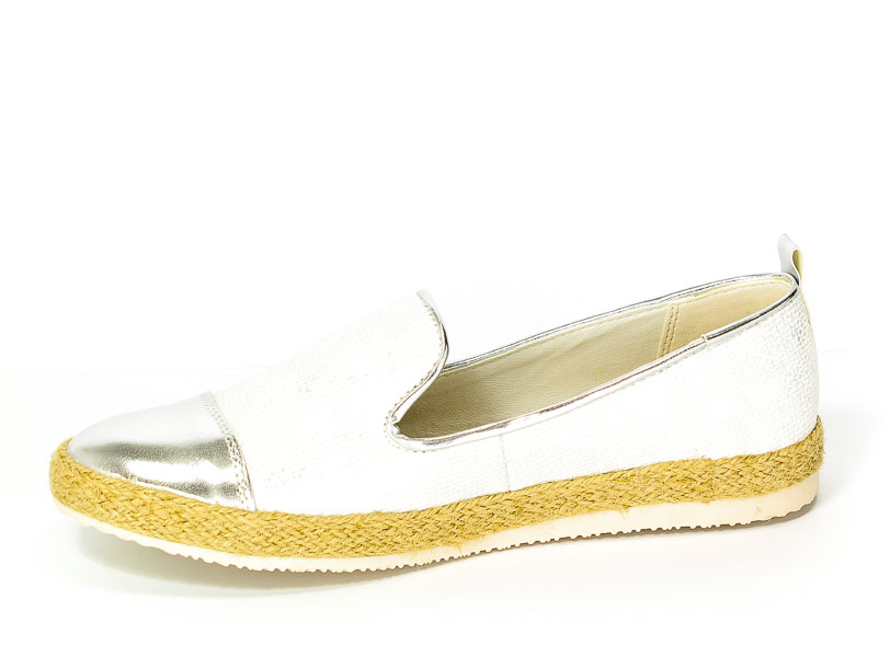Espadryle American G-C16925 Silver/White