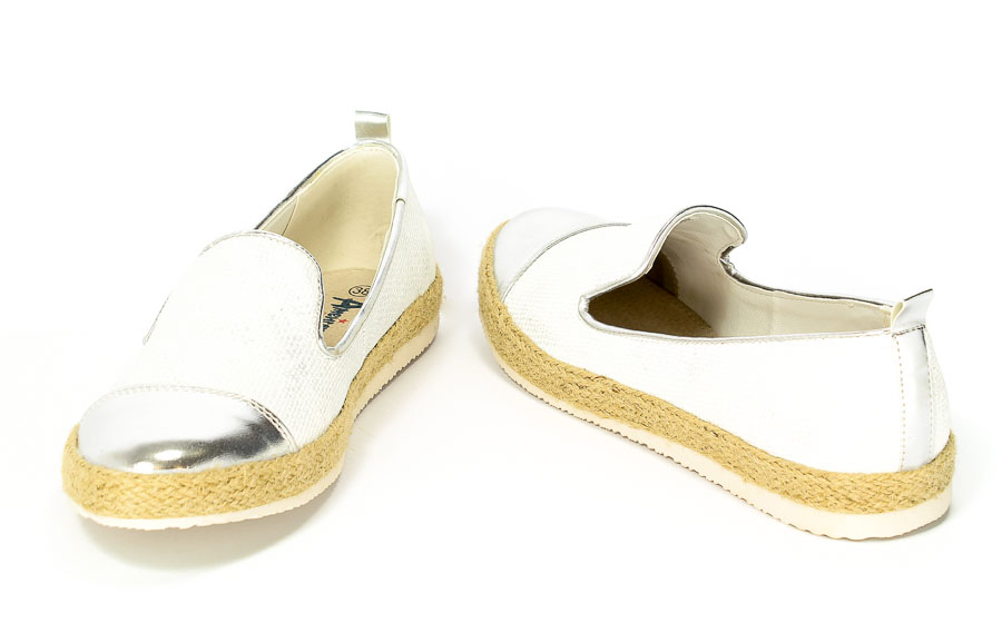 Espadryle American G-C16925 Silver/White