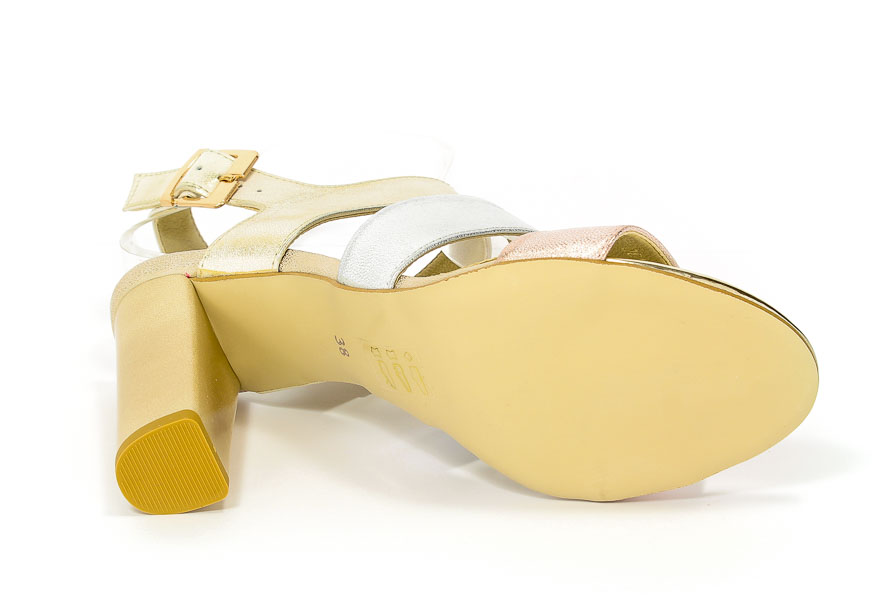 Sandały Giulio Santoro  L-1430K Róż srebro+złoty przecier