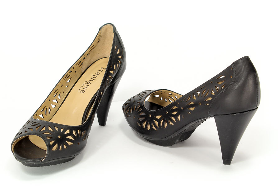 Czółenka Letnie Stephanie 6907 Atando Black.Prz