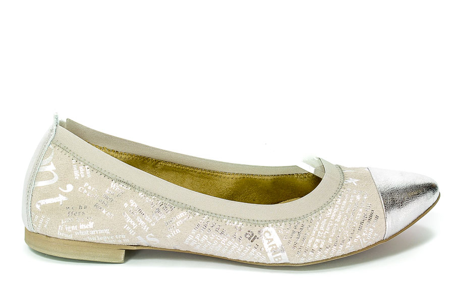 Baleriny Fabio Fabrizi 673 Srebrny Gaz