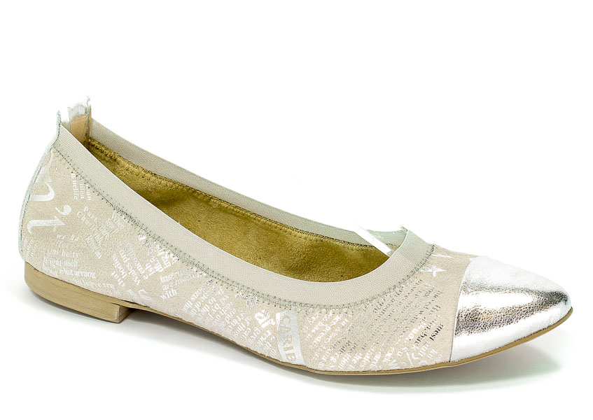 Baleriny Fabio Fabrizi 673 Srebrny Gaz