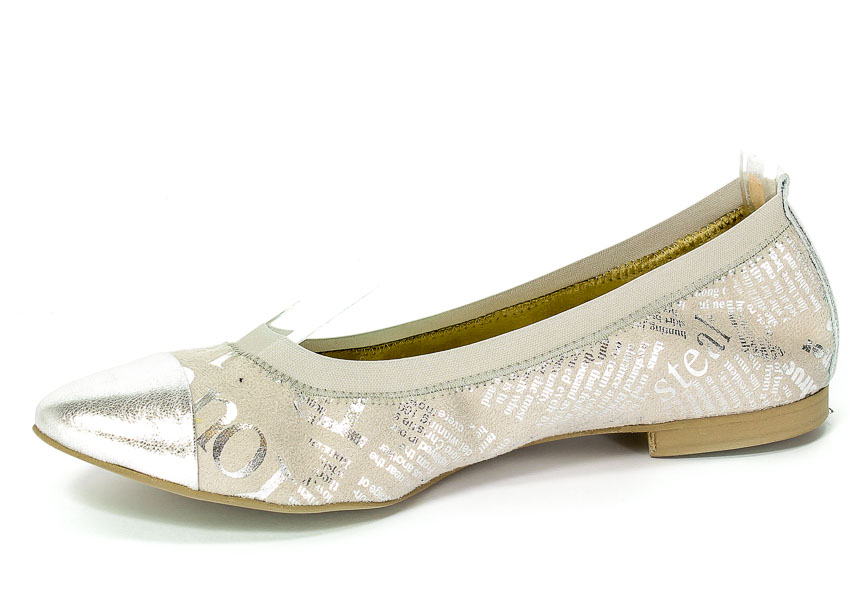 Baleriny Fabio Fabrizi 673 Srebrny Gaz
