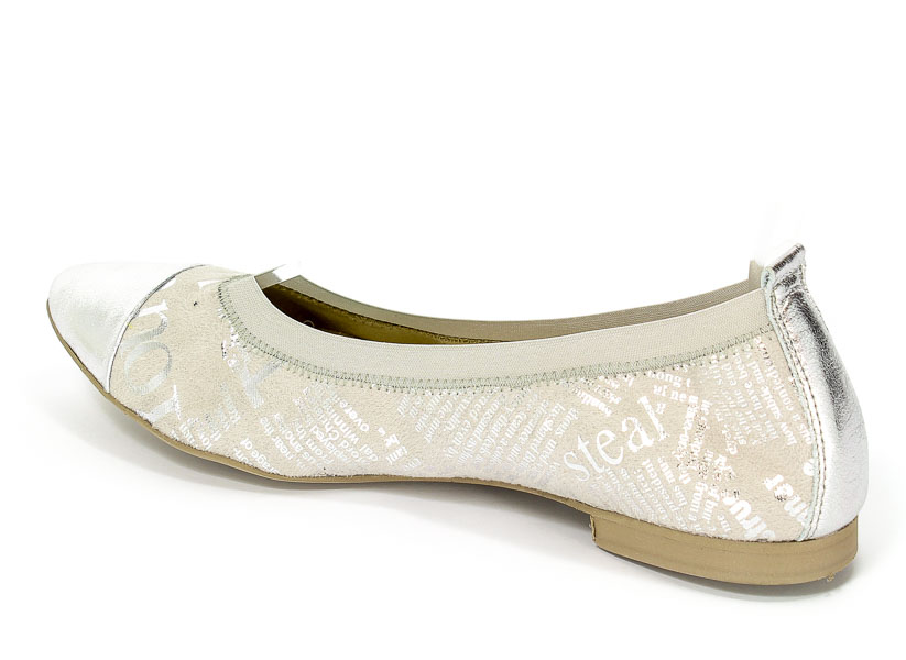 Baleriny Fabio Fabrizi 673 Srebrny Gaz