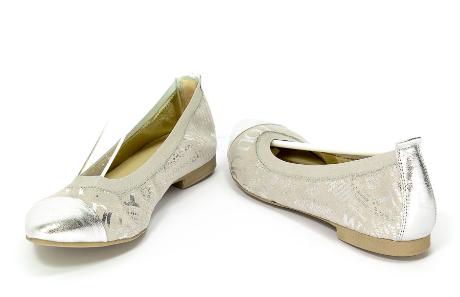 Baleriny Fabio Fabrizi 673 Srebrny Gaz
