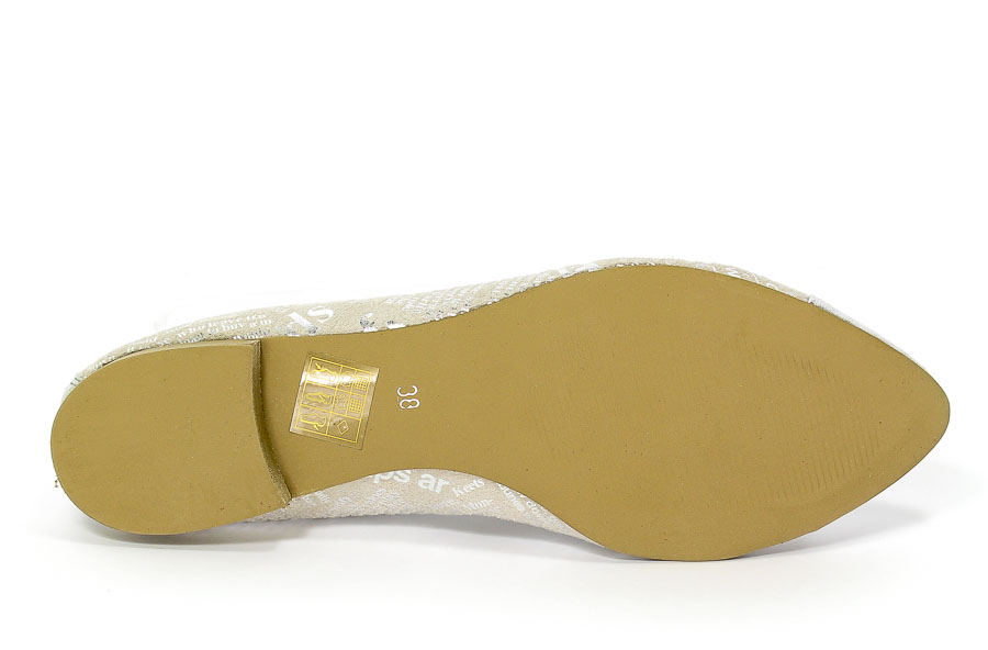 Baleriny Fabio Fabrizi 673 Srebrny Gaz