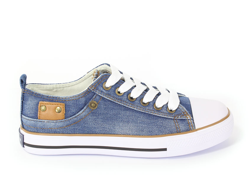 Półbuty American Lh-17-Nj05-4 Dk.Jeans-Nj05-4/White