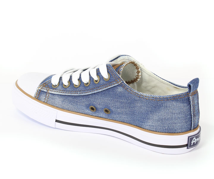 Półbuty American Lh-17-Nj05-4 Dk.Jeans-Nj05-4/White