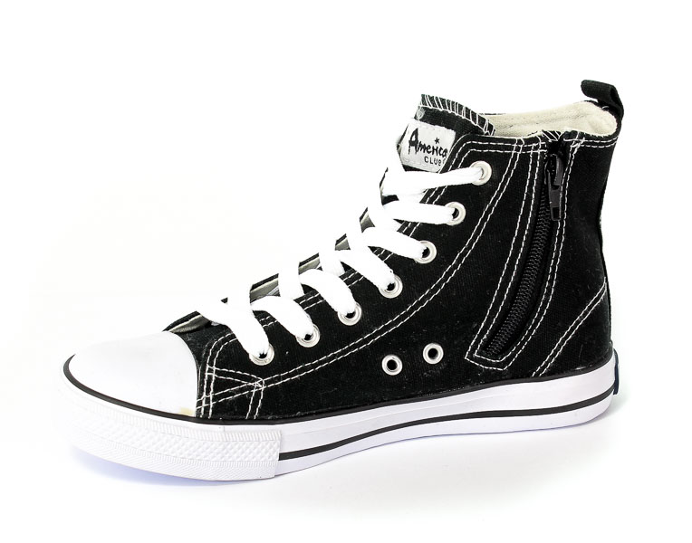 Półbuty American 9120-01/11 Black-01/White