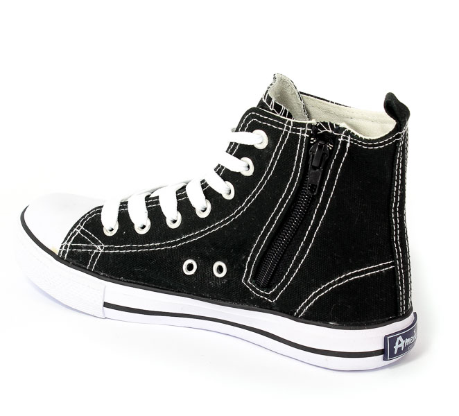 Półbuty American 9120-01/11 Black-01/White