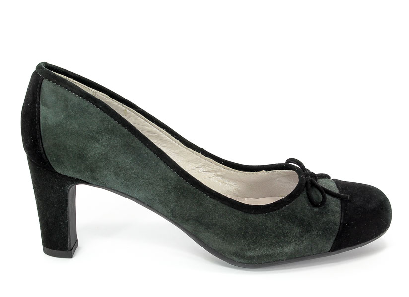 Czółenka Unisa Retin-Ks Caviar/Blk Kid.Suede Prz.
