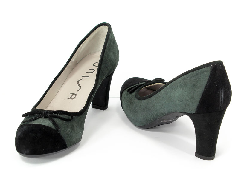 Czółenka Unisa Retin-Ks Caviar/Blk Kid.Suede Prz.