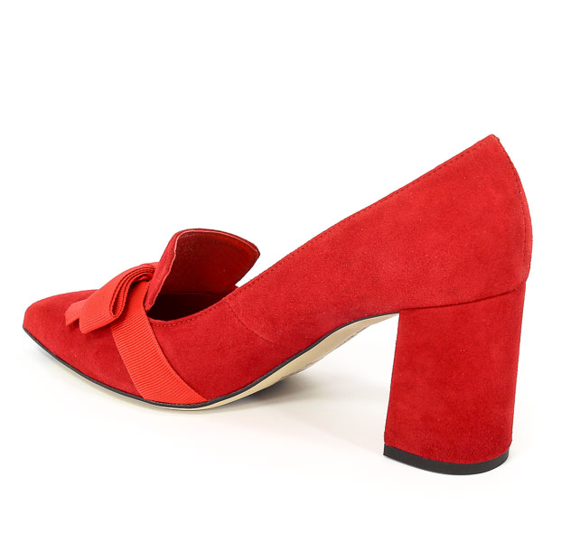 Czółenka Bravo Moda 1520 Czerwony Zamsz