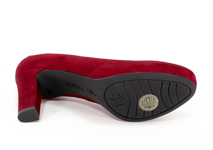 Czółenka Unisa Numar-F17 KS Garnet Kid suede