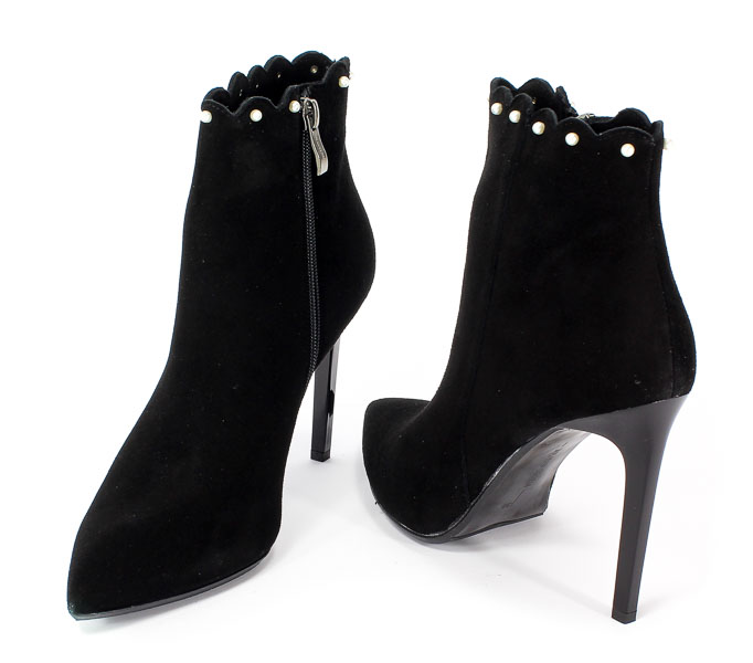 Botki Bravo Moda 2090 Czarny Zamsz