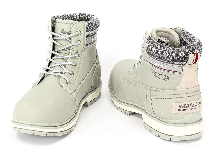 Trzewiki American 608123-W-1 Lt Grey