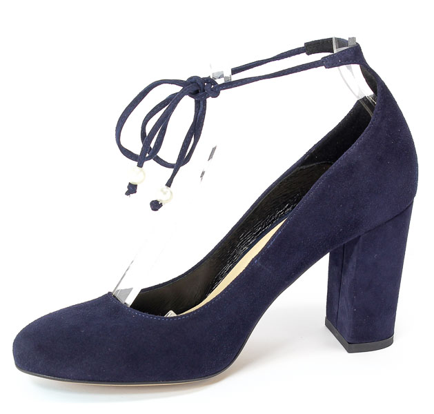 Czółenka Kotyl 8537 Granatowy Zamsz