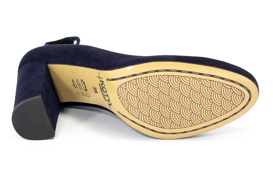 Czółenka Kotyl 8537 Granatowy Zamsz