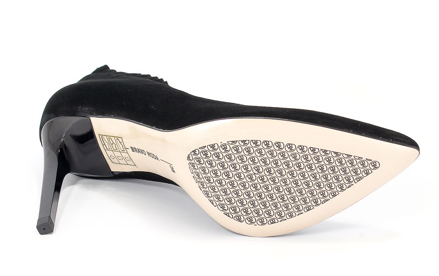 Czółenka Bravo Moda 1600 Czarny Zamsz