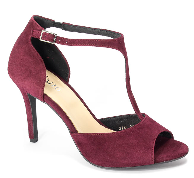 Sandały Palazzo 210 W77 Zamsz Bordo