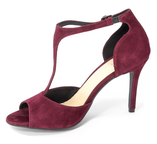 Sandały Palazzo 210 W77 Zamsz Bordo